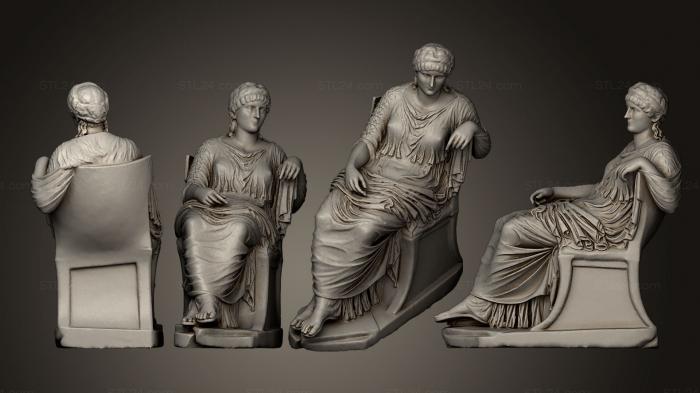 Статуи античные и исторические (Сидящая Женщина, STKA_1272) 3D модель для ЧПУ станка